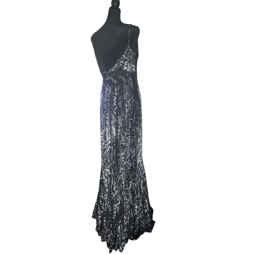 Badgley Mischka Printed Formal Dress, Womens 8 - Picture 7 of 13